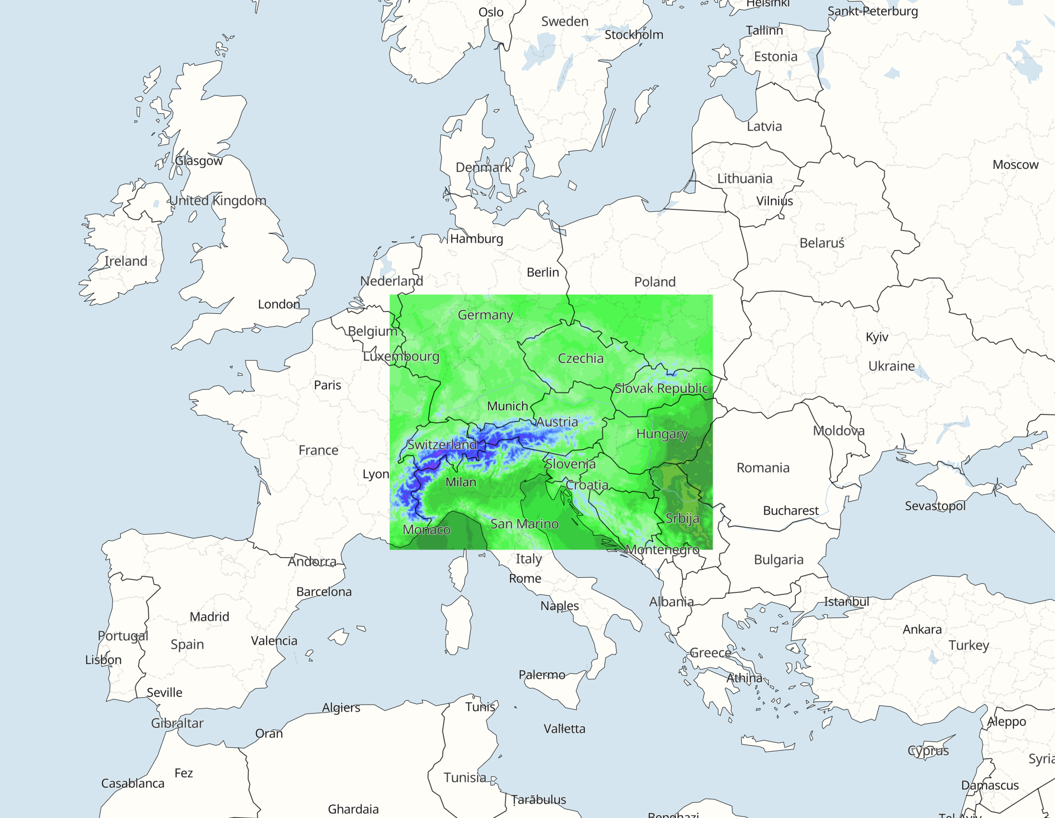 GeoSphere AROME Austria model area